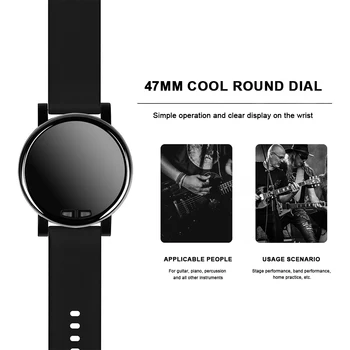 Носимые наручные часы со световым звуковым напоминанием о метрономе, совместимый с Bluetooth, вибрирующий метроном для фортепиано / гитары/ барабанов /гавайской гитары/баса
