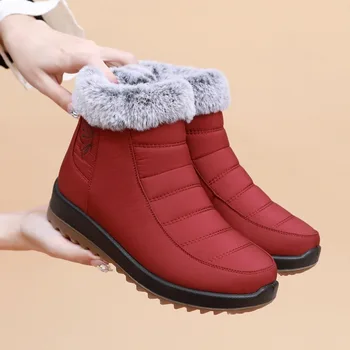 2024 Новые женские ботинки, водонепроницаемые зимние ботинки, женская обувь, сохраняющая тепло, повседневные Удобные ботильоны, бесплатная доставка