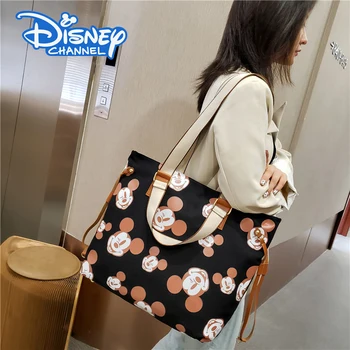 Модная повседневная холщовая сумка Disney Mickey большой емкости, женские сумки, сумка для покупок, школьная сумка для студентов колледжа