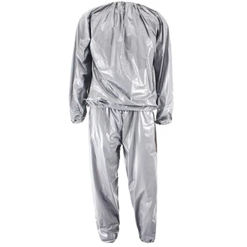 2X Сверхмощный фитнес-костюм для сауны с защитой от пота для похудения, тренажерный зал, серебристый 4Xl