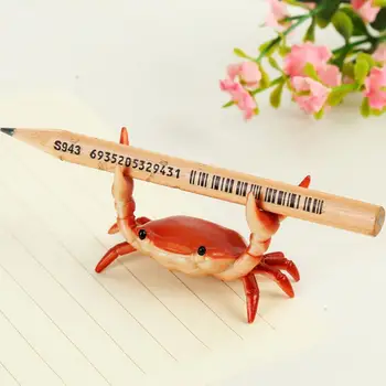 Креативный дизайн в виде животных, одиночный держатель для ручки, пластиковый Держатель для ручки в виде краба-тяжелоатлета для офиса, кронштейн для ручек, Подставка для карандашей