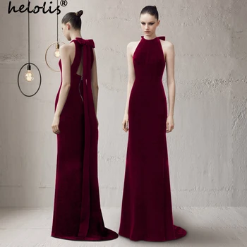 Helolis/ Женские вечерние платья для вечеринок, Бархатное тонкое длинное платье на бретелях без рукавов с открытой спиной, модные элегантные летние платья 2023 года.