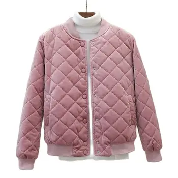 Зимняя короткая женская розовая парка, хлопковая куртка для отдыха, Корейская версия, модный бейсбол, Толстые женские черные топы, пальто