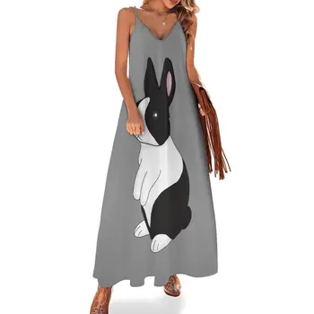 Черно-белое платье без рукавов с голландским кроликом, женское длинное платье, сексуальное платье, вечерние платья, женщина