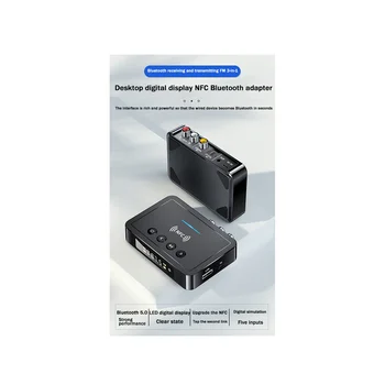 Настольный цифровой дисплей NFC Bluetooth Адаптер Bluetooth 5.0 Аудиопередатчик Приемник FM 3 в 1 Bluetooth адаптер