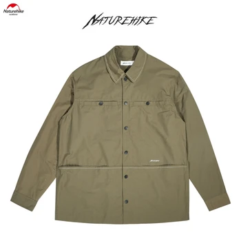 Мужская куртка в стиле рубашки Naturehike, водонепроницаемая солнцезащитная рубашка UPF50 +, повседневная рубашка для путешествий на открытом воздухе, пальто с длинными рукавами для кемпинга