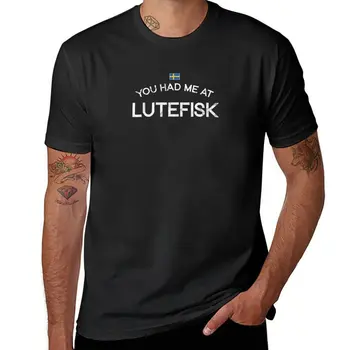 Футболка с рыбой, обработанной шведским щелоком, Lutefisk, футболки для любителей спорта, футболки больших размеров, футболки оверсайз, мужские футболки