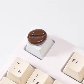 Колпачки для ключей в кофейных зернах ручной работы, персонализированное милое креативное украшение с одним ESC для механической клавиатуры Cherry MX, колпачок для ключей