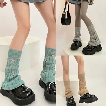 Женская грелка для ног с трикотажными расклешенными рукавами для летних студенток и девочек JK Foot Cover