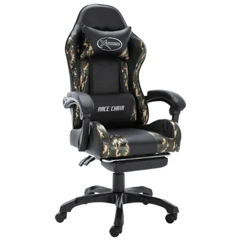 Офисное игровое кресло с высокой спинкой Офисное кресло с 4-мя регулируемыми подлокотниками из искусственной кожи, эргономичные поворотные кресла для видеоигр для руководителей