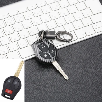 4 Кнопки Карбоновый ABS Чехол для ключей автомобиля Брелок для Nissan Altima Maxima Sentra Versa Чехлы для ключей Крышка клавиатуры Автоаксессуары