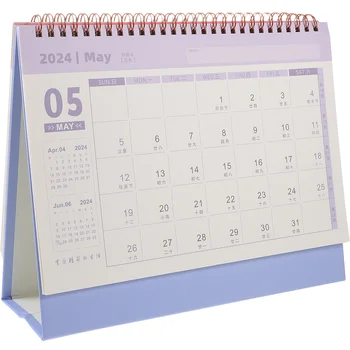 Календарь 2024 Офисный декор Флип для стола Вертикальный Персонализированный Ежедневное использование Ежемесячная бумага из алюминиевого сплава Маленький
