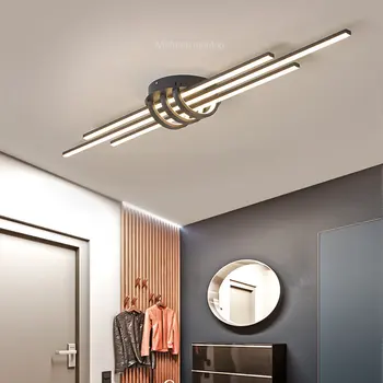 2023 Современные светодиодные люстры для спальни, коридора, фойе, гостиной, матовые черно-белые светодиодные потолочные люстры