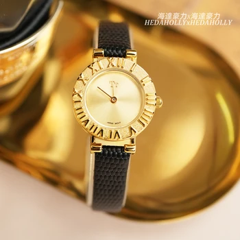 Новые женские часы 2024 года: наручные часы в античном стиле, часы из натуральной кожи, кварцевые часы, роскошные и высококачественные винтажные часы