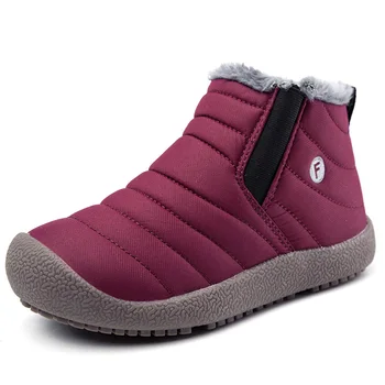 Российская зимняя теплая детская обувь, модные водонепроницаемые резиновые сапоги для девочек, зимние ботинки для мальчиков, детская обувь