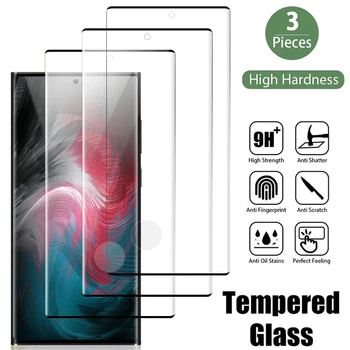 3ШТ Полностью Изогнутое Закаленное Стекло для Samsung Galaxy S24 S23 S22 S21 S20 Plus Ultra Защитная пленка для Экрана Samsung S20 Glass