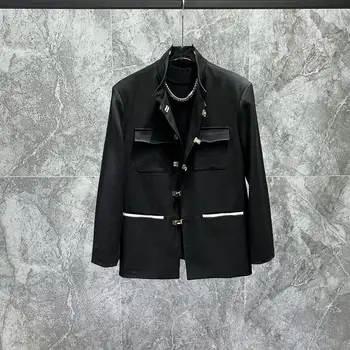 Модные мужские пальто и куртки io0953 2023, роскошная мужская одежда для вечеринок в европейском дизайне, роскошная мужская одежда в стиле подиума